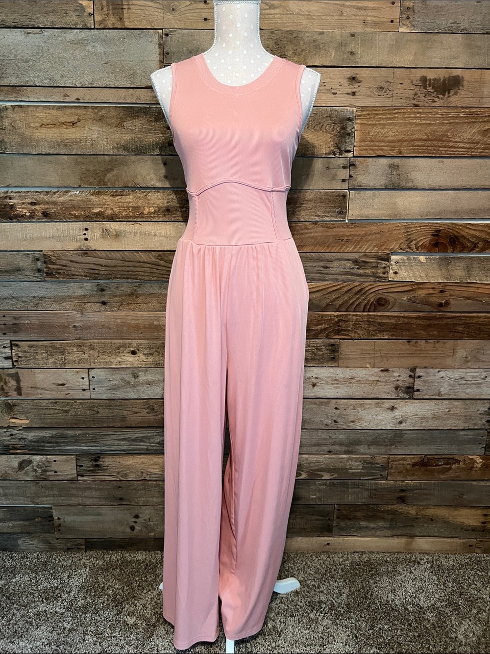 Cider Blush Pink Sleeveless Wide-Leg Jumpsuit